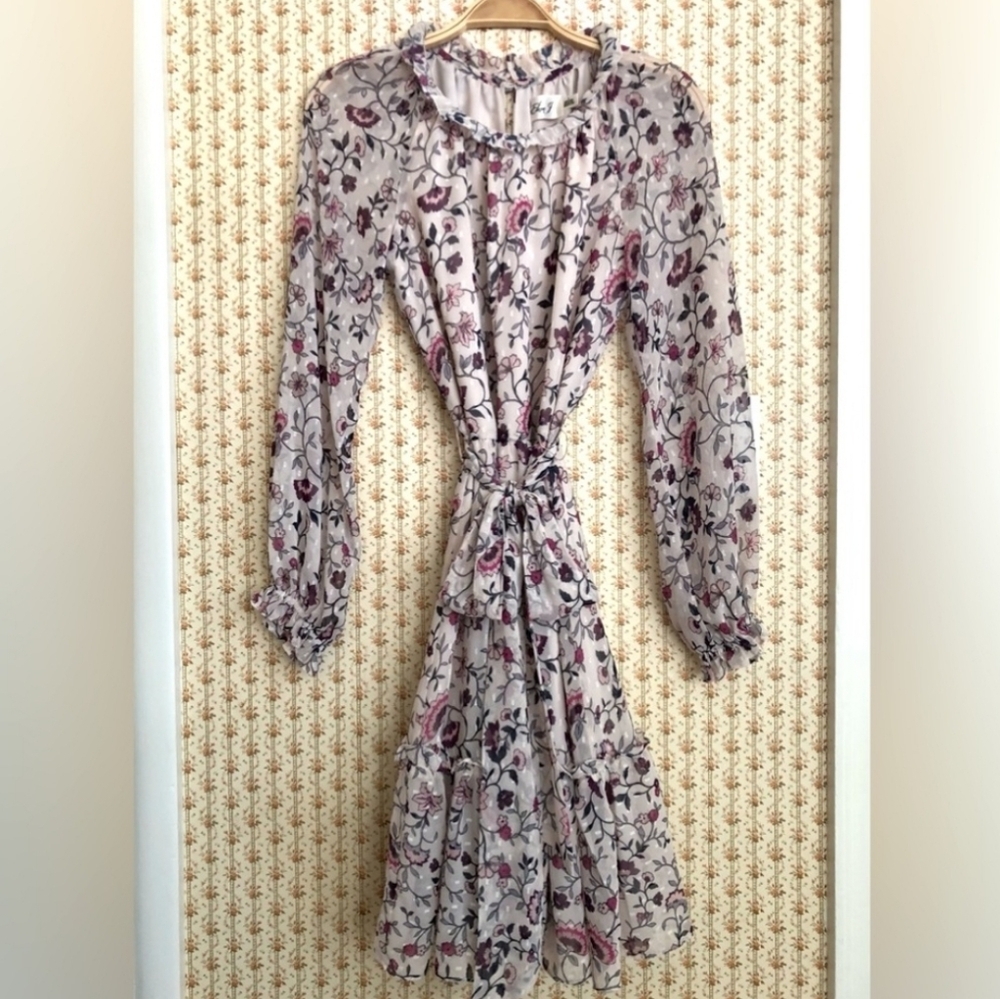 Eliza J Floral Print Long Sleeve Dress - SIZE 4 - Picture 2 of 16